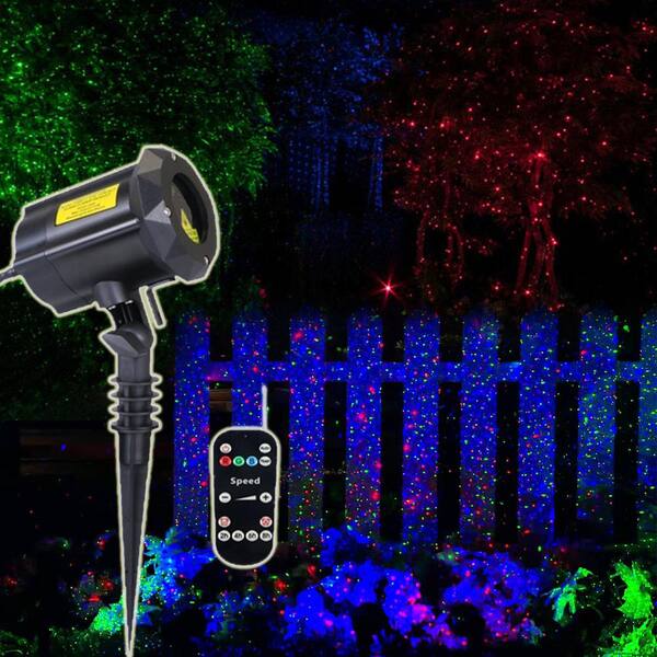 LEDMALL Red Green And Blue Laser Christmas Projector Lights Outdoor Motion Firefly With Remote Control And Cable Lock