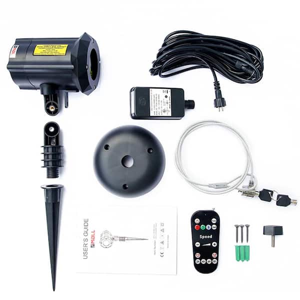 LEDMALL Red Green and Blue Laser Christmas Projector Lights Outdoor Motion Firefly with Remote Control and Cable Lock