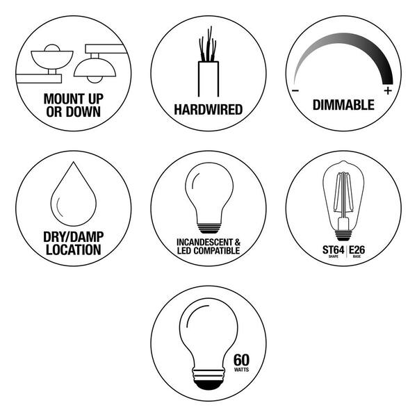 Hampton Bay Regan 29.13 In. 4-Light Espresso Bronze Vanity Light With Clear Glass Shades