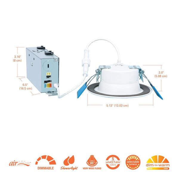 HALO RL 4 In. Canless Recessed LED Downlight 600/900lm 5CCT D2W 120V DM