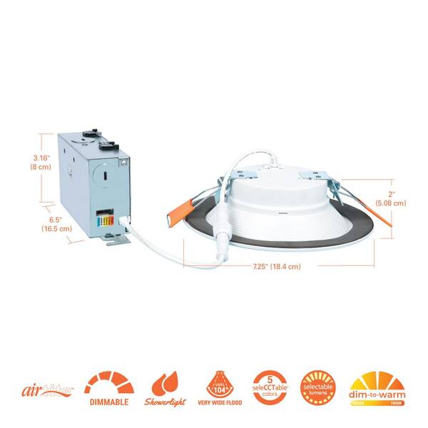 HALO RL 6 In. Canless Recessed LED Downlight 900/1200lm 5CCT D2W 120V DM