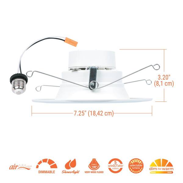 HALO RL56 Series 5/6 In. Recessed LED Retrofit Module Selectable CCT And Lumens Integrated LED Matte White