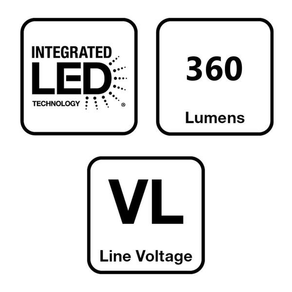 Home Decorators Collection Rodham 8 In. Black Integrated LED Hardwired Outdoor Wall Light Lantern Porch Sconce