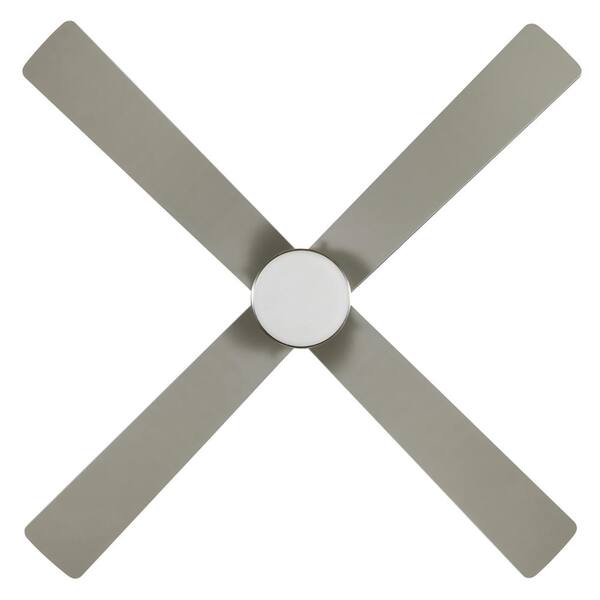 Hampton Bay Scenic 52 In. Integrated LED Indoor Brushed Nickel Hugger Ceiling Fan With Reversible Motor & Reversible Blades Included