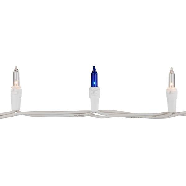 Northlight Set Of 100 Blue And Clear Mini Christmas Lights 2.5 In. Spacing With White Wire