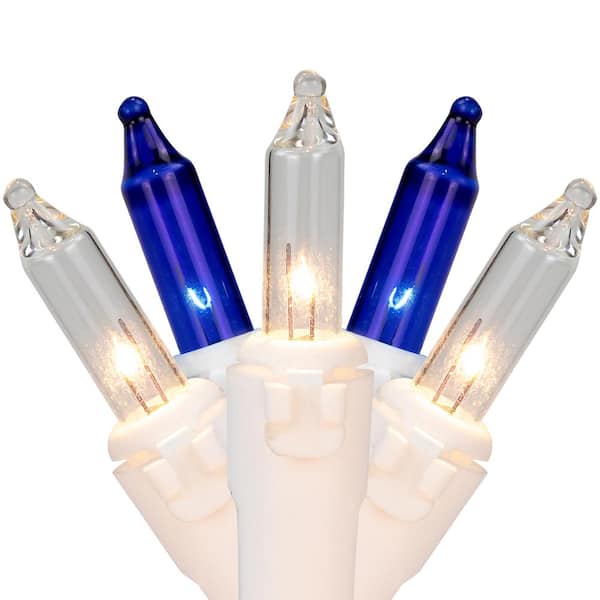Northlight Set of 100 Blue and Clear Mini Christmas Lights 2.5 in. Spacing with White Wire