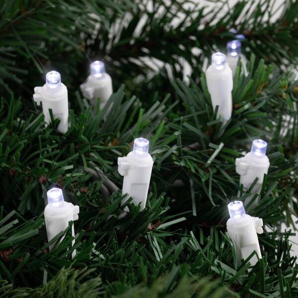 Northlight Set Of 100 Cool White Wide Angle LED Mini Christmas Lights With White Wire