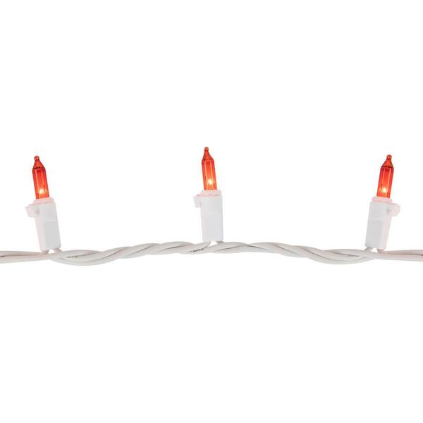 Northlight Set Of 100 Orange Mini Christmas Lights 2.5 In. Spacing With White Wire