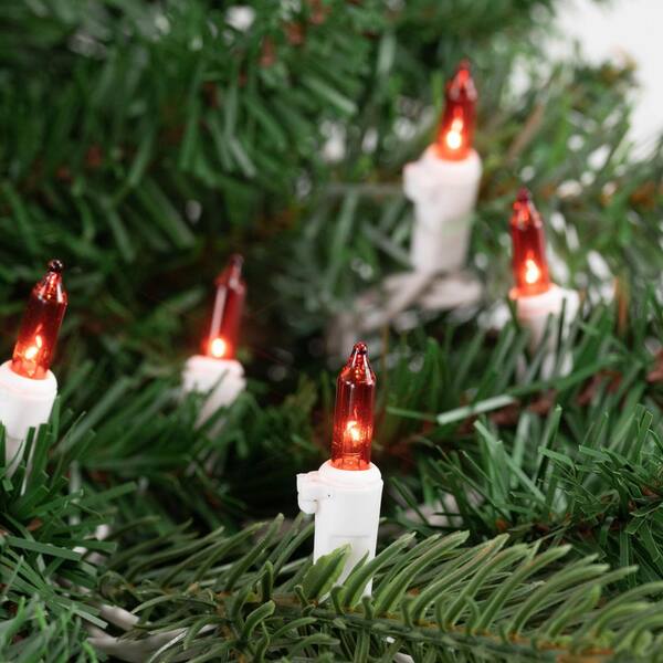 Northlight Set Of 100 Orange Mini Christmas Lights 2.5 In. Spacing With White Wire