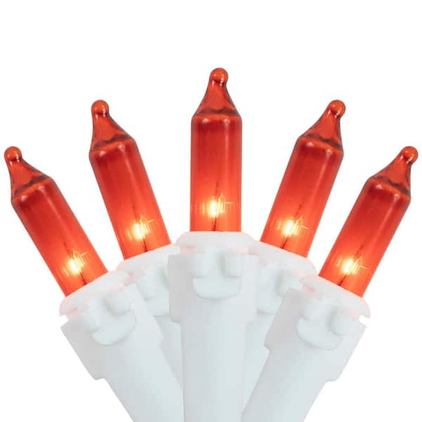 Northlight Set of 100 Orange Mini Christmas Lights 2.5 in. Spacing with White Wire