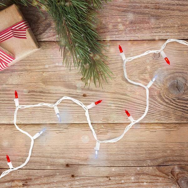 Northlight Set Of 100 Red And Pure White LED Mini Christmas Lights - White Wire