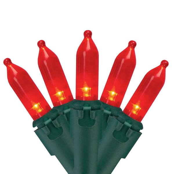 Northlight Set of 100 Red LED Mini Christmas Lights - Green Wire