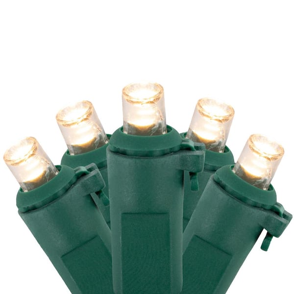 Northlight Set of 100 Warm White LED Wide Angle Christmas Lights - Green Wire