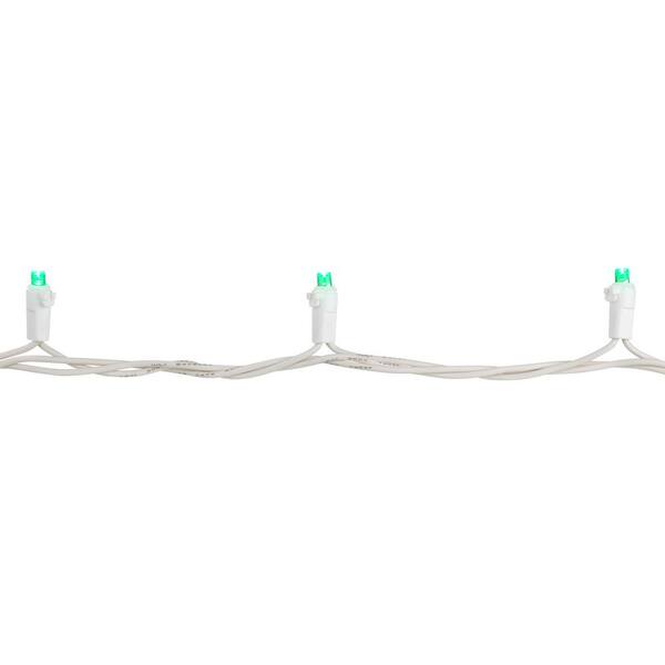 Northlight Set Of 50 Green LED Wide Angle Christmas Lights On White Wire