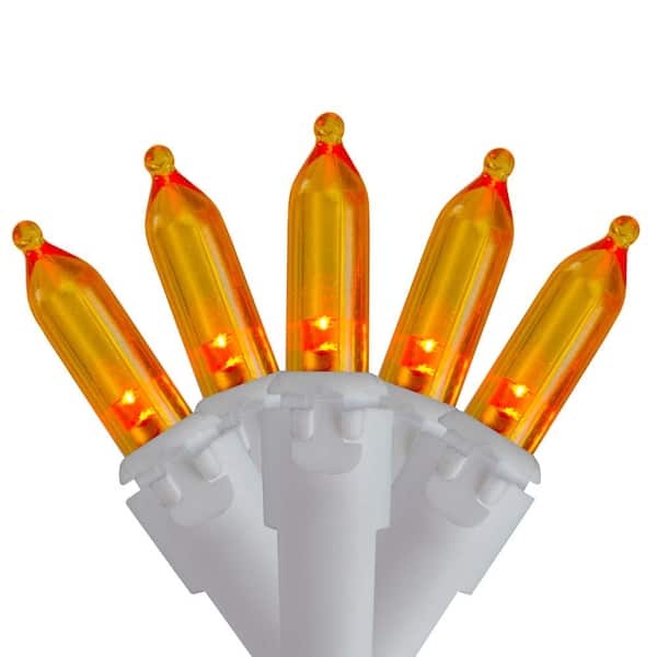 Northlight Set of 50 Orange LED Mini Christmas Lights with White Wire Northlight Set of 50 Orange LED Mini Christmas Lights with White Wire