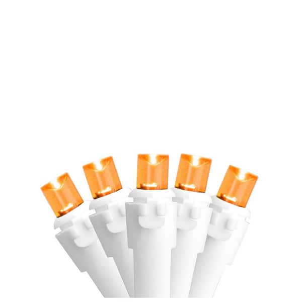 Northlight Set of 50 Orange LED Wide Angle Christmas Lights - White Wire