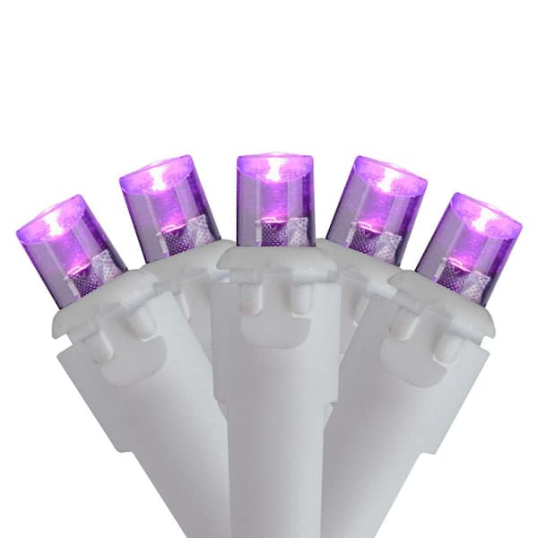 Northlight Set of 50 Purple LED Wide Angle Christmas Lights - White Wire