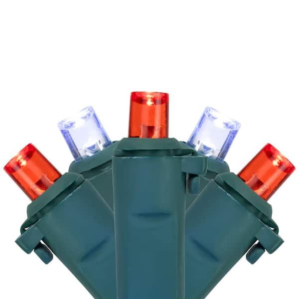 Northlight Set of 50 Red and White LED Wide Angle Christmas Lights - Green Wire