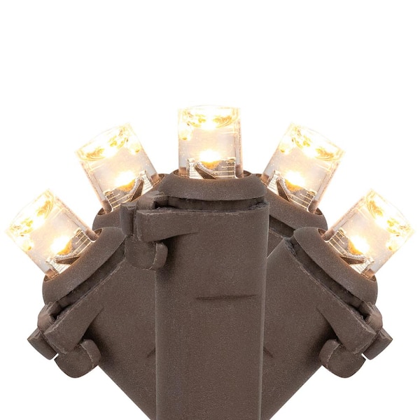 Northlight Set of 50 Warm White LED Wide Angle Christmas Lights - Brown Wire
