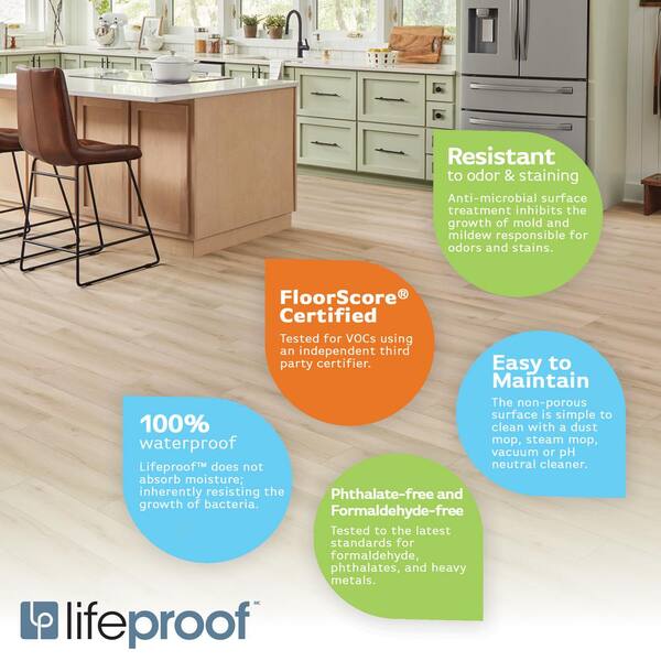 Lifeproof Sterling Oak 22 MIL X 8.7 In. W X 48 In. L Click Lock Waterproof Luxury Vinyl Plank Flooring (20.1 Sqft/case)