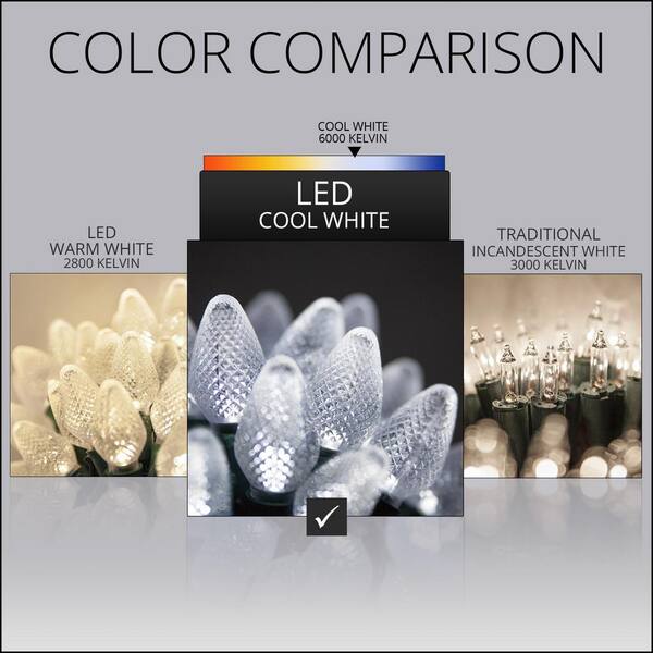 Wintergreen Lighting SuperBright 16 Ft. 25-Light Cool White C7 String LED Light Set