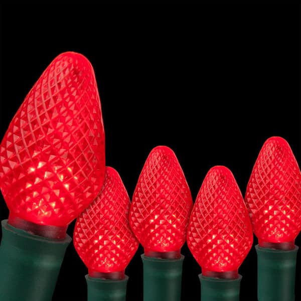 Wintergreen Lighting SuperBright 16 ft. 25-Light LED Red C7 String Light Set