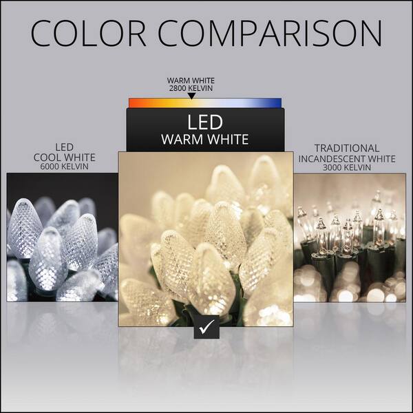 Wintergreen Lighting SuperBright 16 Ft. 25-Light LED Warm White C7 String Light Set