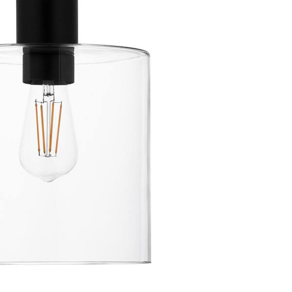 Hampton Bay Sutton Place 1-Light Matte Black Pendant