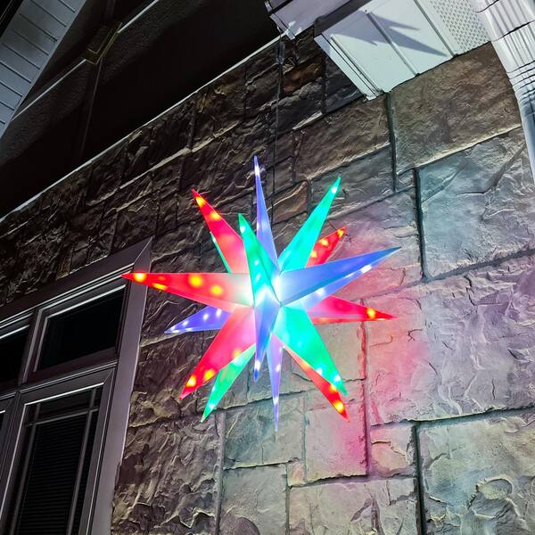 Pacific Accents Twinklers 22 In. LED Decorative Star Indoor/Outdoor With Multiple Illumination Functions + Yard Stake + Hanging Hardware