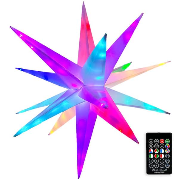 Pacific Accents Twinklers 22 in. LED Decorative Star Indoor/Outdoor with Multiple Illumination Functions + Yard Stake + Hanging Hardware