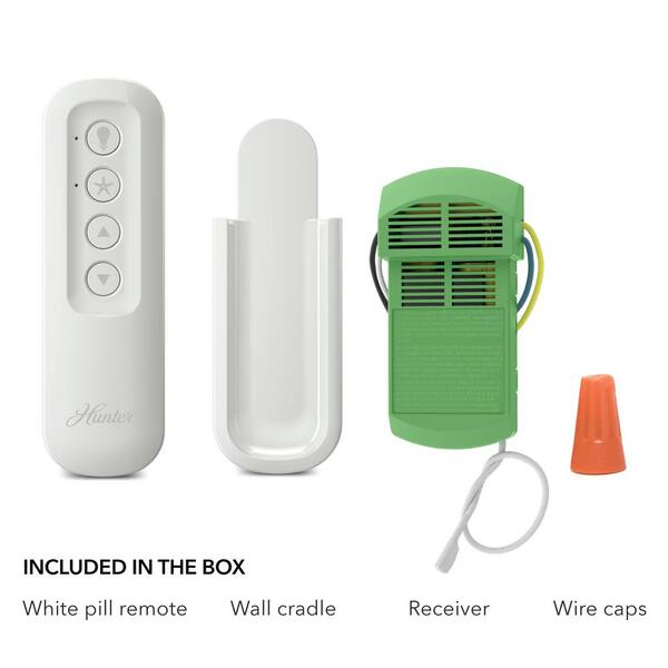 Hunter Universal 3 Speed Damp Rated Ceiling Fan Handheld Remote Control White