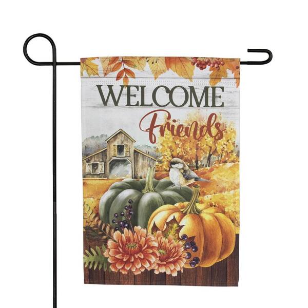 Northlight Welcome Friends Fall Harvest Outdoor Garden Flag-18 In. X 12.5 In