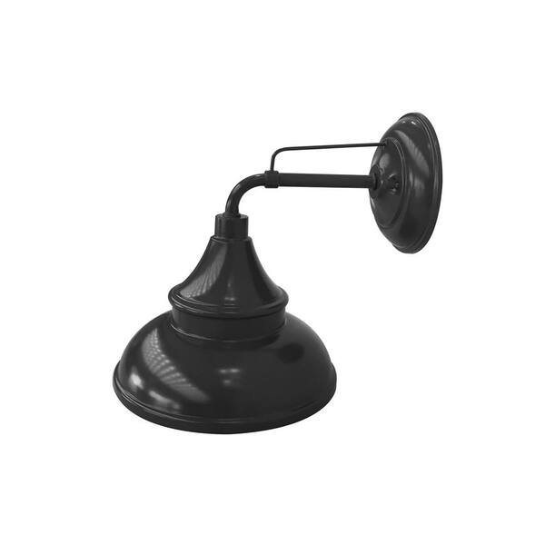 Hampton Bay Wetherby 11 In. Black Barn Outdoor Wall Light Sconce