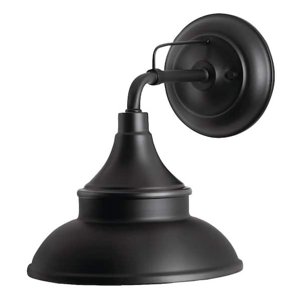 Hampton Bay Wetherby 11 in. Black Outdoor Hardwired Wall Sconce with No Bulbs Included