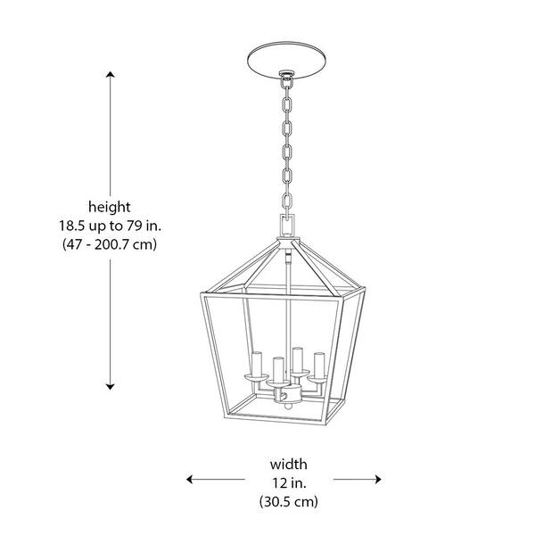 Home Decorators Collection Weyburn 4-Light Bronze Farmhouse Chandelier Light Fixture With Caged Metal Shade