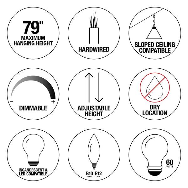 Home Decorators Collection Weyburn 4-Light Bronze Farmhouse Chandelier Light Fixture With Caged Metal Shade