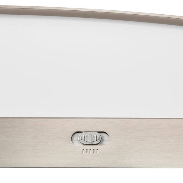 Hampton Bay Woodbury 24.6 In. 1-Light Brushed Nickel Integrated LED Bathroom Vanity Light Bar With Frosted Acrylic Shade