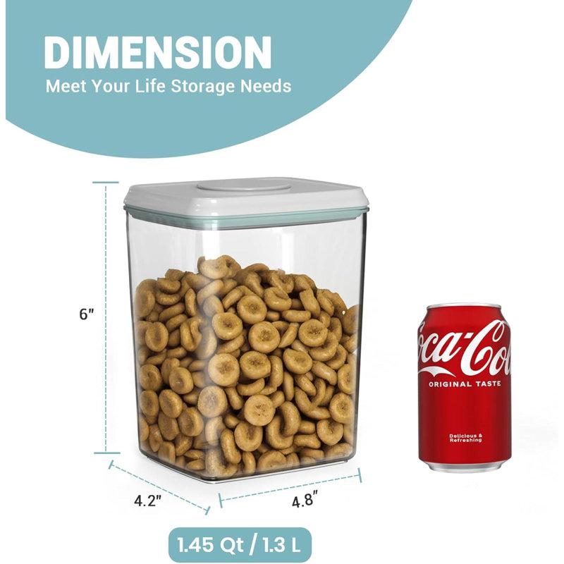 Wayfair 1.45 Qt Dog Treat Container Airtight Dog Treat Jar For Pets Plastic Dog Cat Food Storage Containers With Lids BPA Free Clear POP UP Container For Dog Treats Snacks Biscuits