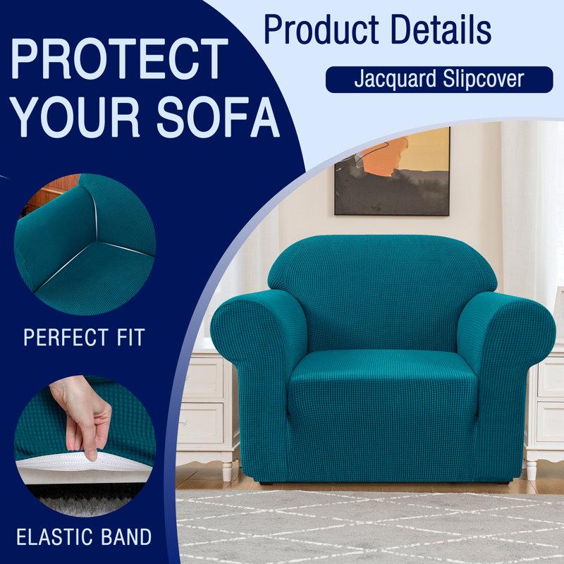 Wayfair 1-Piece Jacquard Stretch Sofa Cover Polyester Spandex Couch Slipcover Universal Fit Living Room Furniture Protector