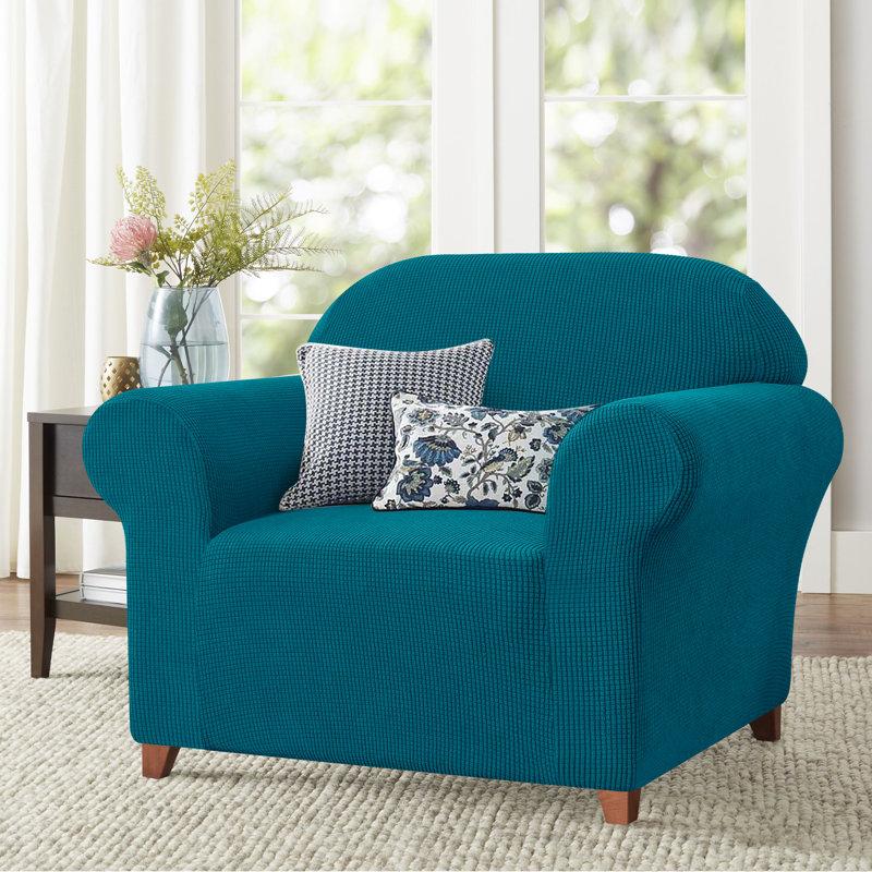 Wayfair 1-Piece Jacquard Stretch Sofa Cover Polyester Spandex Couch Slipcover Universal Fit Living Room Furniture Protector