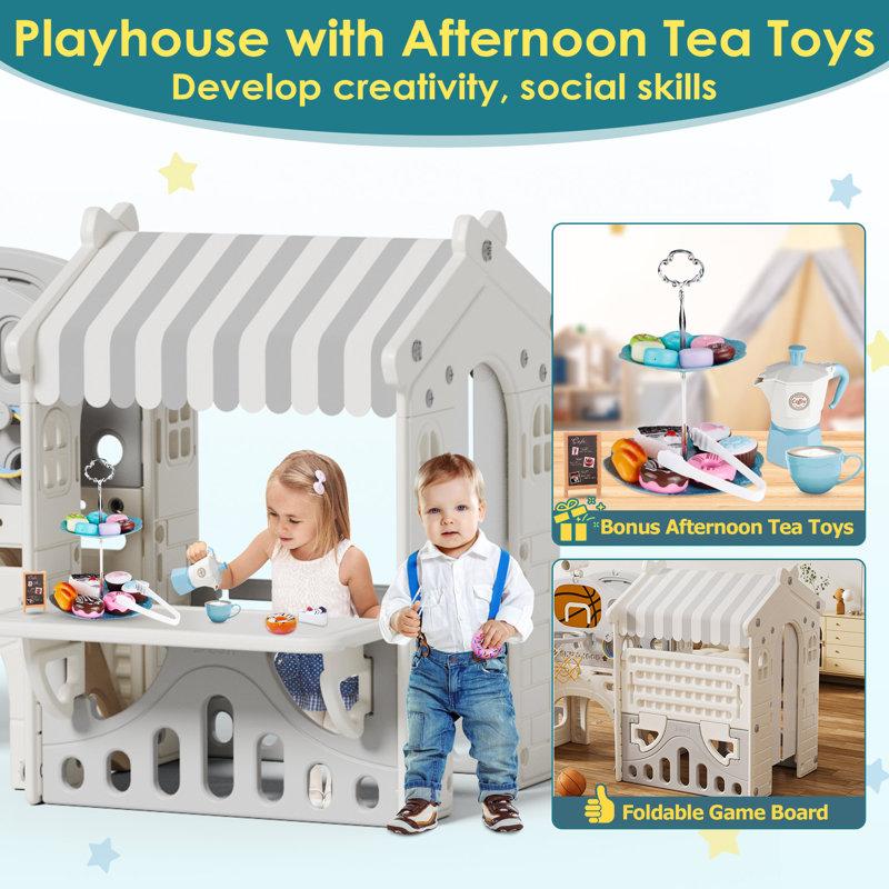 Wayfair 10 In 1 Kids Slide Playset For Toddlers Age 1-3 With Kid Playhouse Indoor Outdoor Toddler Slide