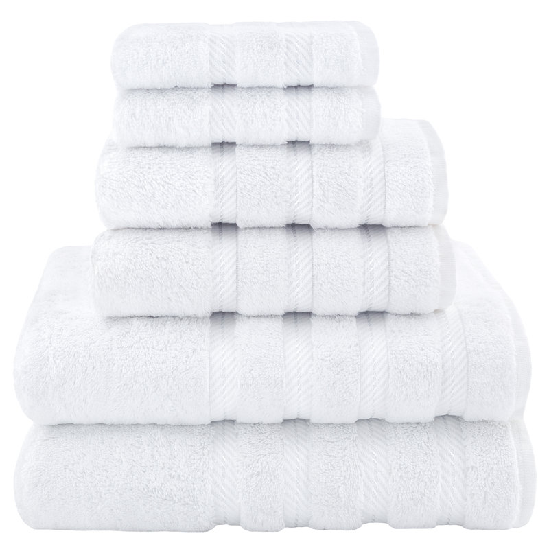 Wayfair 100% Cotton Premium Turkish Bath Towel Set 6 Piece Super Soft and Absorbent Darcelle Collection