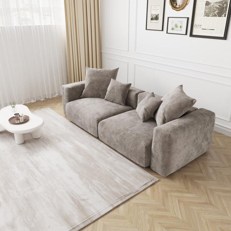Wayfair 102.36'' Corduroy Upholstered 2 Seater Modular Sofa
