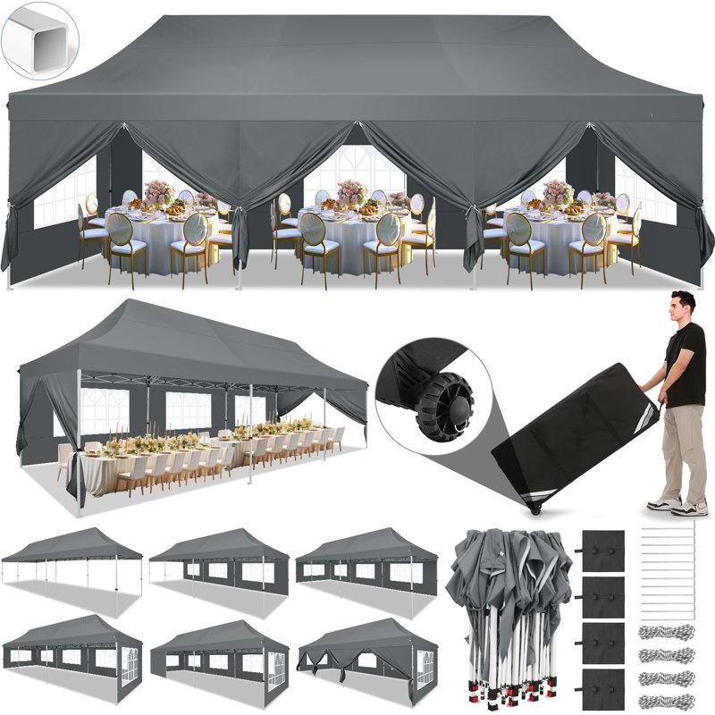 Wayfair 10x30 Pop Up Canopy Tent With 8 Removable Sidewalls Easy Setup Canopy