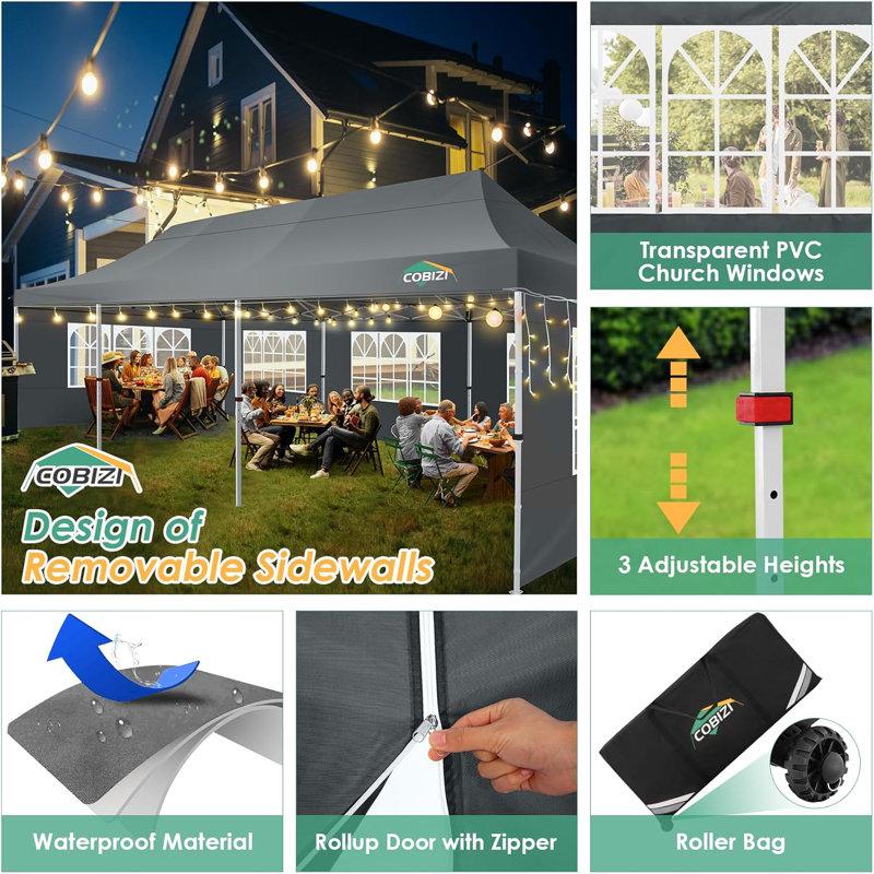 Wayfair 10x30 Pop Up Canopy Tent With 8 Removable Sidewalls Easy Setup Canopy