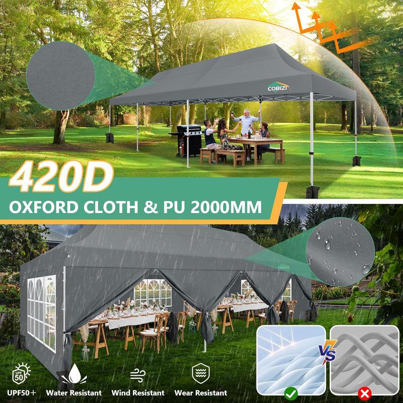 Wayfair 10x30 Pop Up Canopy Tent With 8 Removable Sidewalls Easy Setup Canopy
