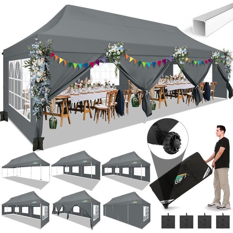 Wayfair 10x30 Pop Up Canopy Tent with 8 Removable Sidewalls Easy Setup Canopy