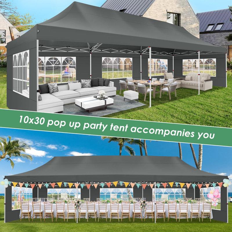 Wayfair 10x30 Pop Up Canopy With 8 Removable Sidewalls Outdoor Canopy Waterproof Commercial Tents