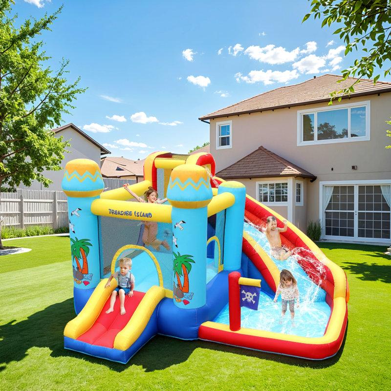 Wayfair 11' X 11' Bounce House With Water Slide And Air Blower