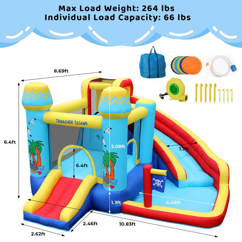 Wayfair 11' X 11' Bounce House With Water Slide And Air Blower